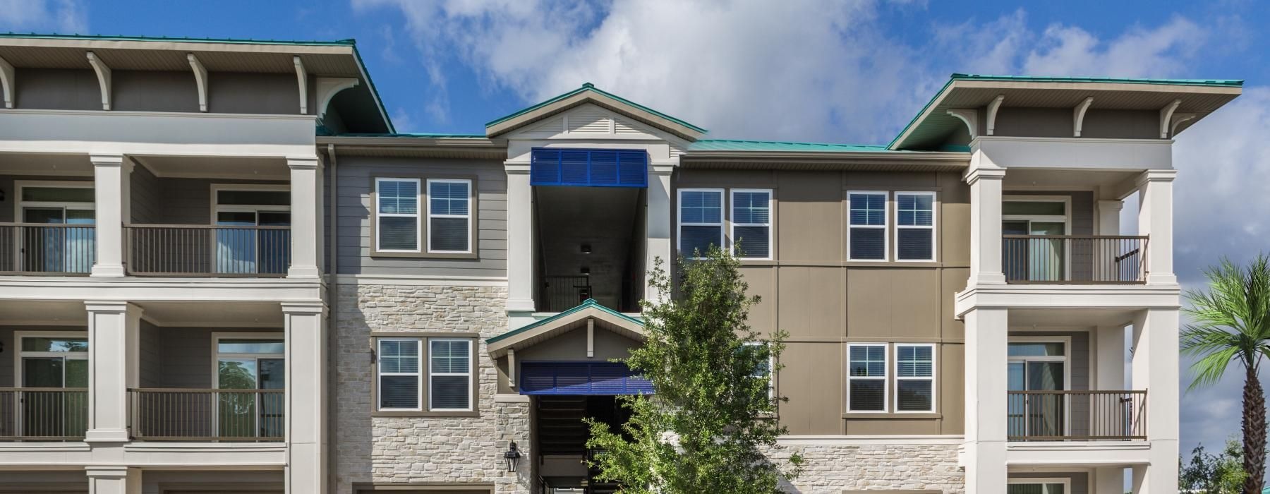 a building with a parking lot